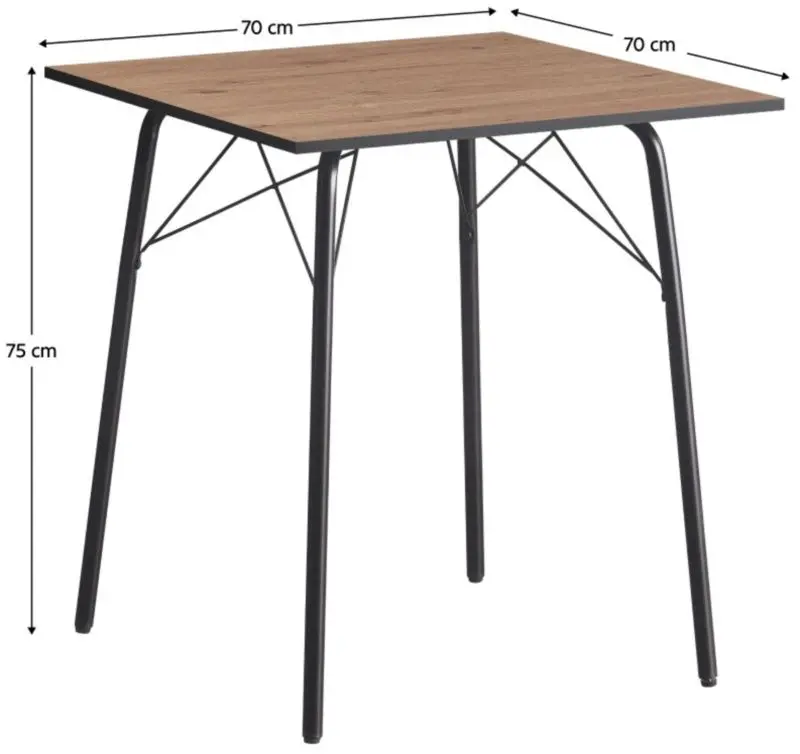 Masa Tempo Kondela Nalak Tip 1 70x75 (Artisan Oak/Black) - 2