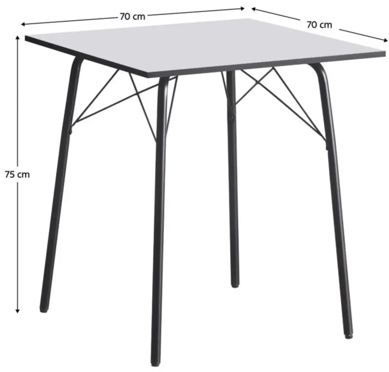 Masa Tempo Kondela Nalak Tip 1 70x75 (White/Black)