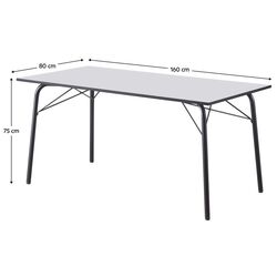 Masa Tempo Kondela Nalak Tip 3 160x80x75 (White/Black) Thumb