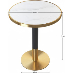 Стол Tempo Kondela Oren 80 (White Marble/Gold) Thumb
