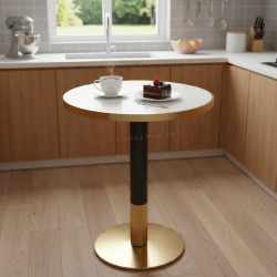 Masa Tempo Kondela Oren 80 (White Marble/Gold)