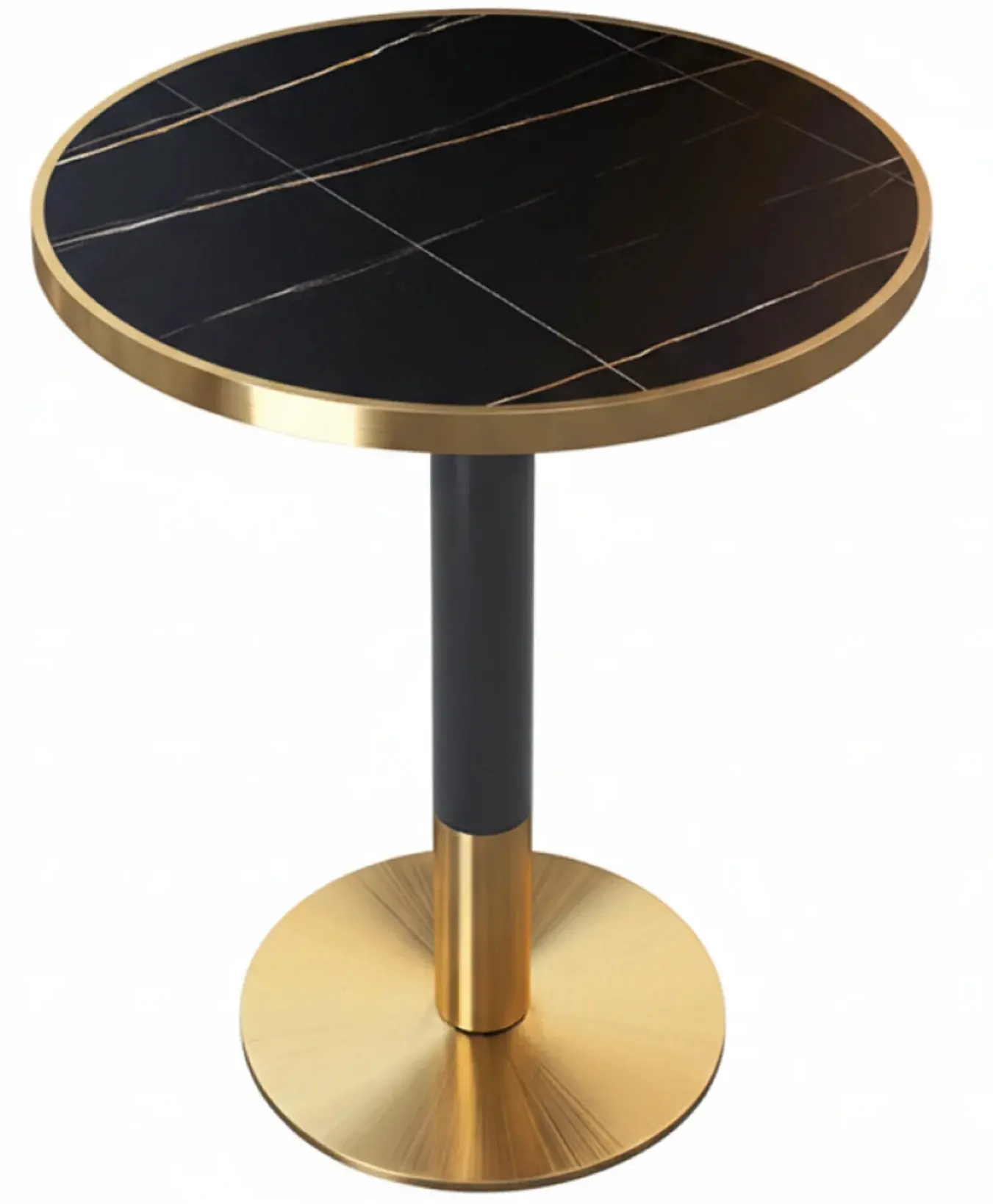 Стол Tempo Kondela Oren 80см (Black/Gold) - 3