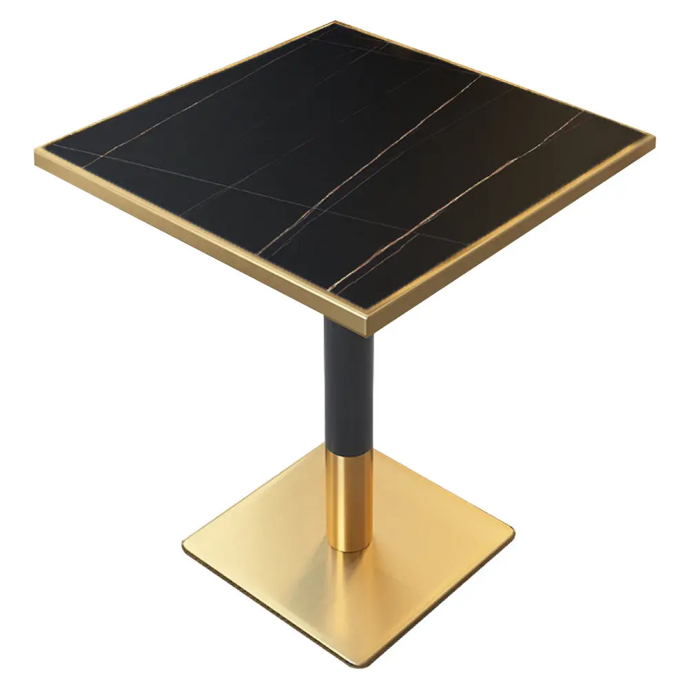 Стол Tempo Kondela Preston 70x70 (Black Marble/Gold) - 2