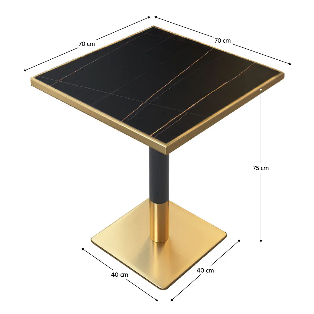 Стол Tempo Kondela Preston 70x70 (Black Marble/Gold) - 4