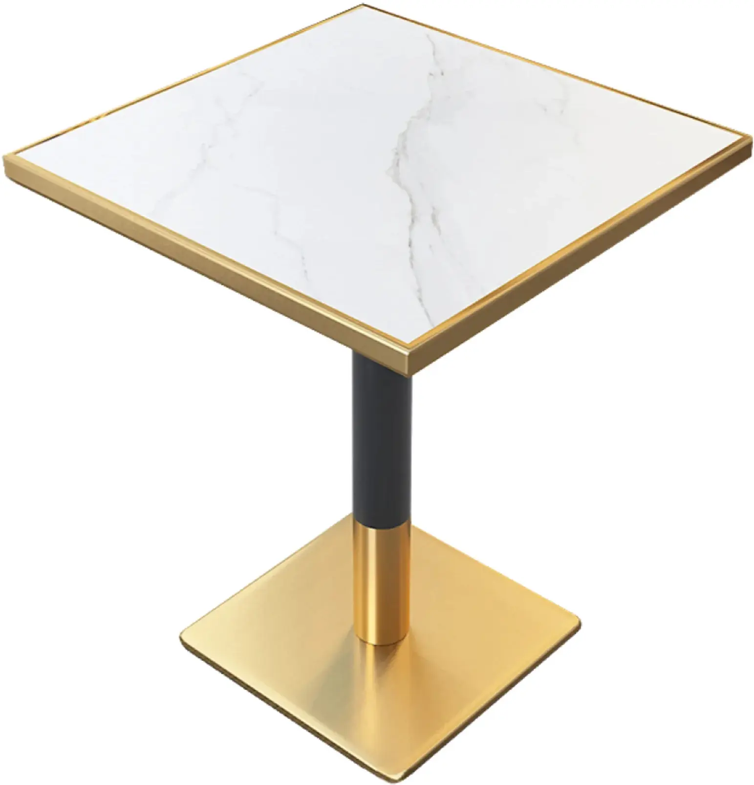 Masa Tempo Kondela Preston 70x70 (White Marble/Gold) - 2