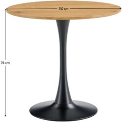 Стол Tempo Kondela Reventon New 110x110 (Grandson Oak/Black) Thumb