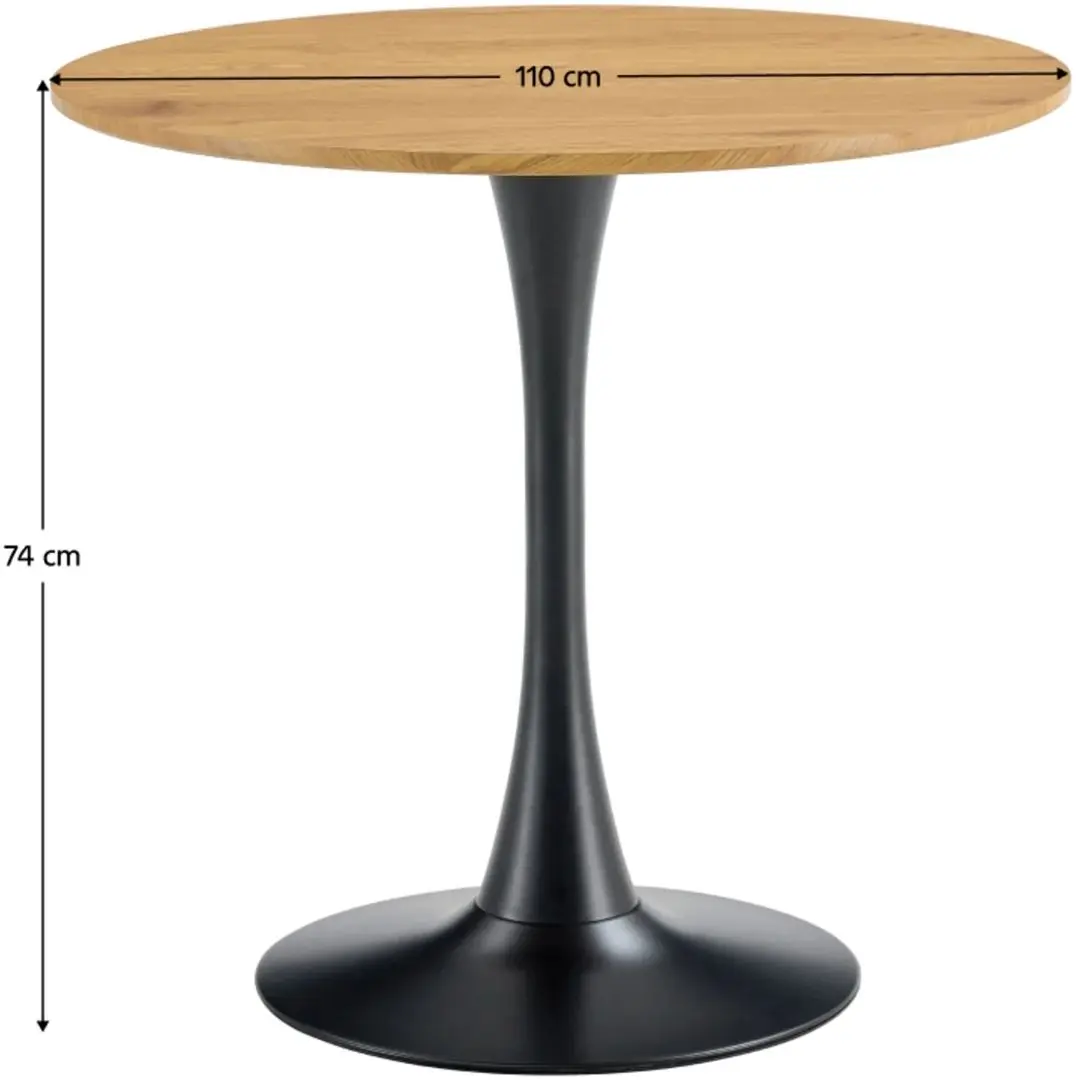 Стол Tempo Kondela Reventon New 110x110 (Grandson Oak/Black)