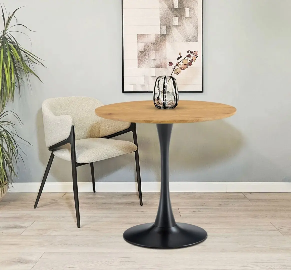 Стол Tempo Kondela Reventon New 80x80 (Grandson Oak/Black)