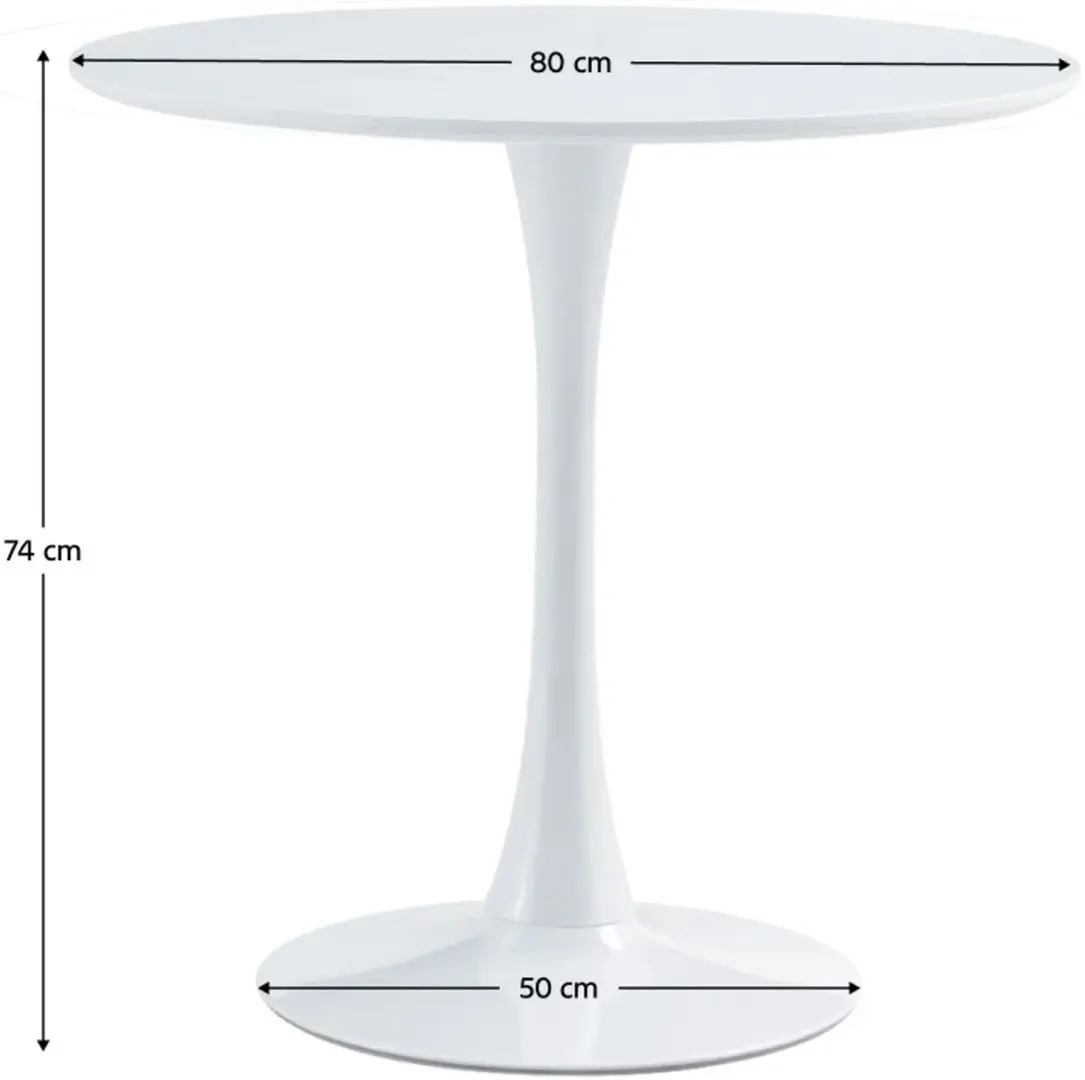 Masa Tempo Kondela Reventon New 80x80 (White Matte)