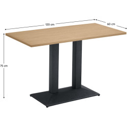 Masa Tempo Kondela Rinaldo TYP 2 120x60 (Sonoma Oak/Black) Thumb