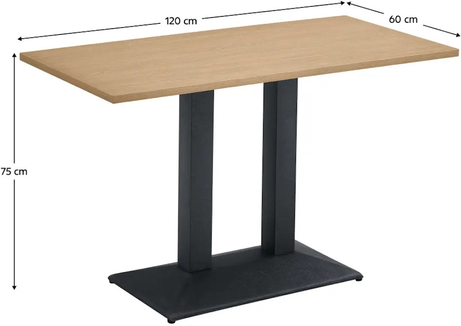 Masa Tempo Kondela Rinaldo TYP 2 120x60 (Sonoma Oak/Black) - 4