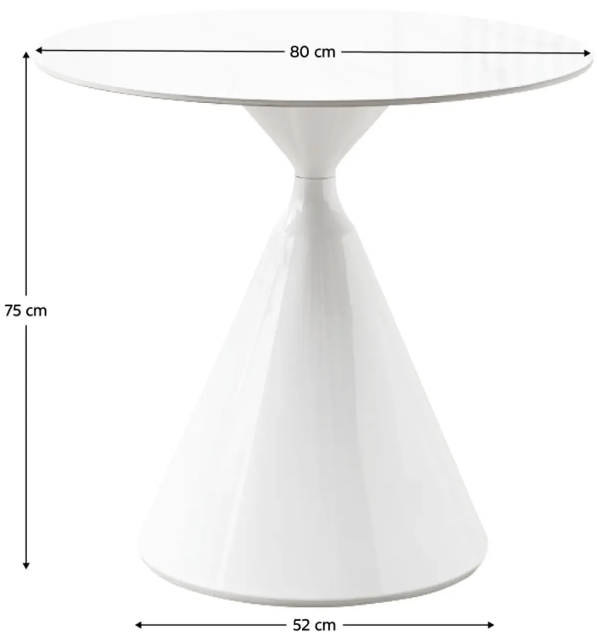 Стол Tempo Kondela Valer 80 (White Marble/White) - 3