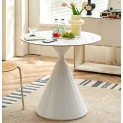 Стол Tempo Kondela Valer 80 (White Marble/White)