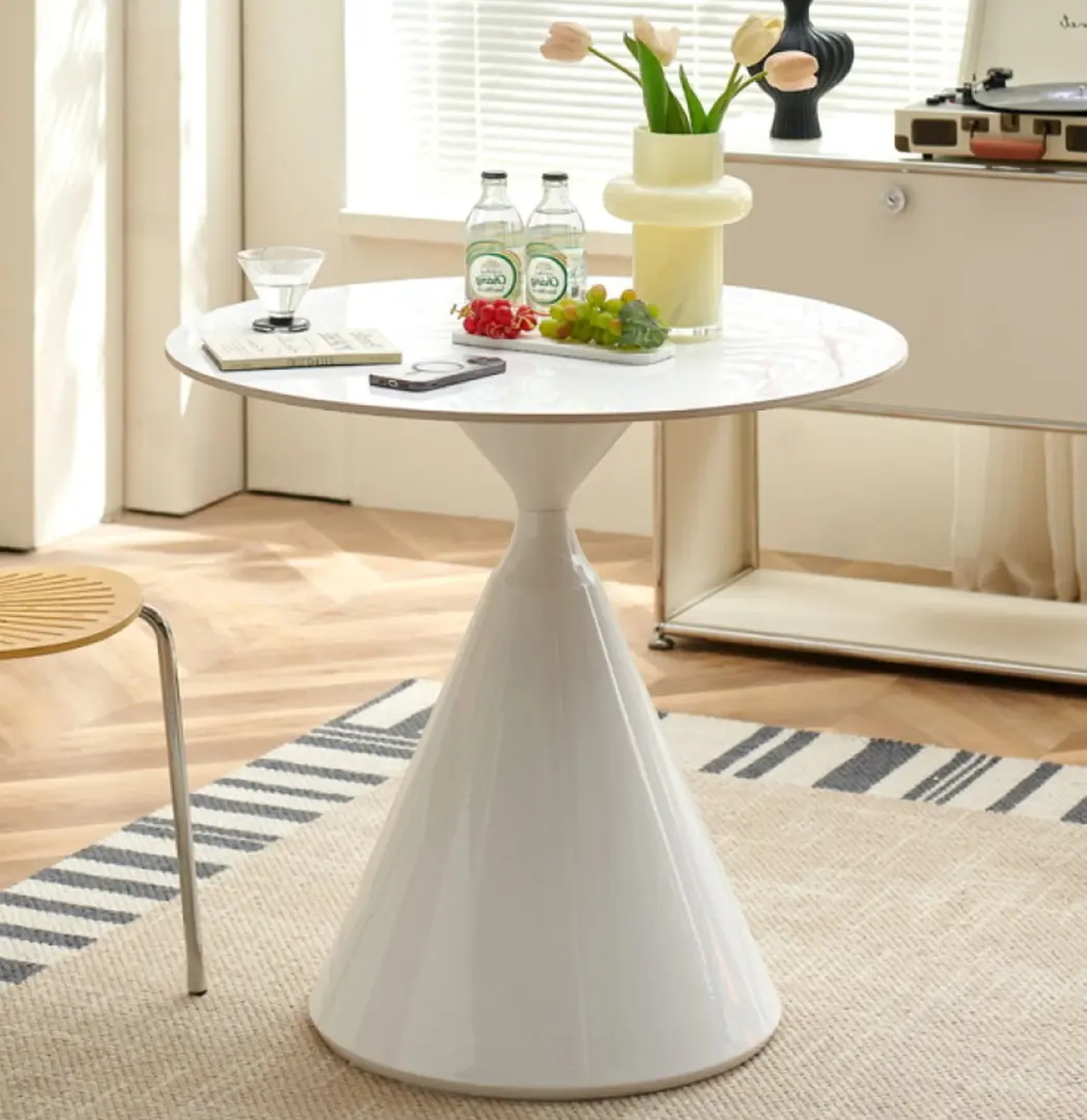 Стол Tempo Kondela Valer 80 (White Marble/White)
