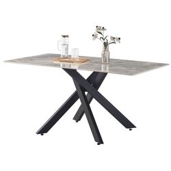 Masa Tempo Kondela Zenos 160x90 (Light Grey/Black) Thumb