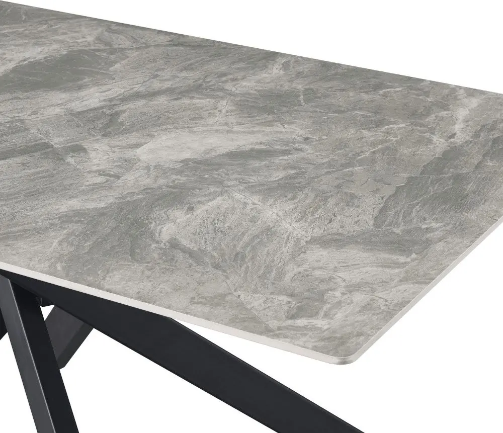 Masa Tempo Kondela Zenos 160x90 (Light Grey/Black)