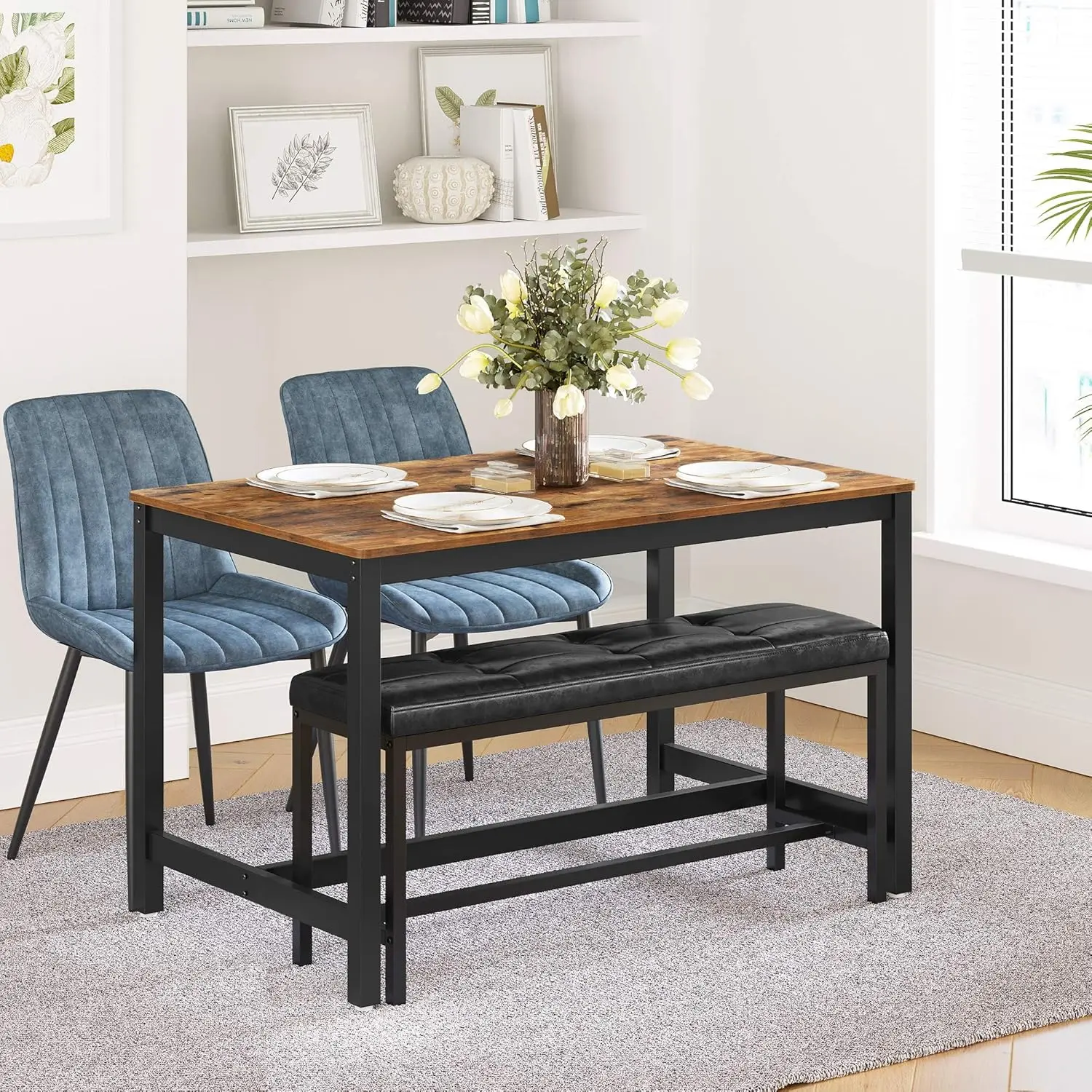 Стол Vasagle KDT75X 120x75 (Rustic Brown/Black) - 3