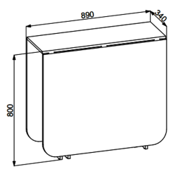 Masa-tumba Yasen 89x80x34cm (Northern Dark Tree) Thumb