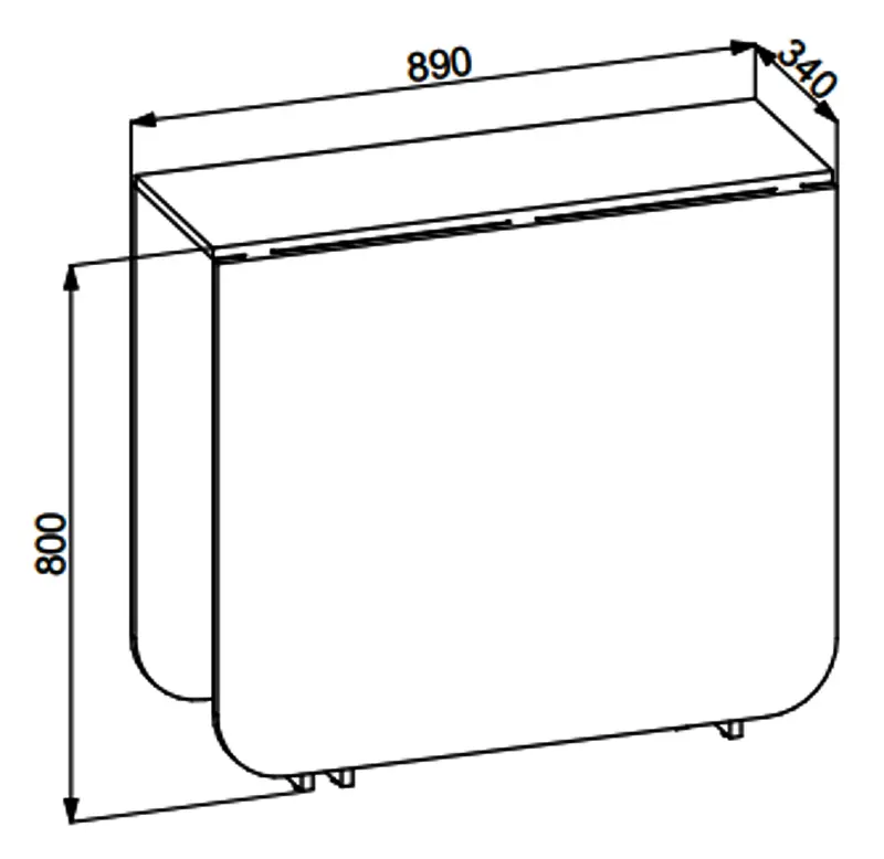 Masa-tumba Yasen 89x80x34cm (Northern Dark Tree)