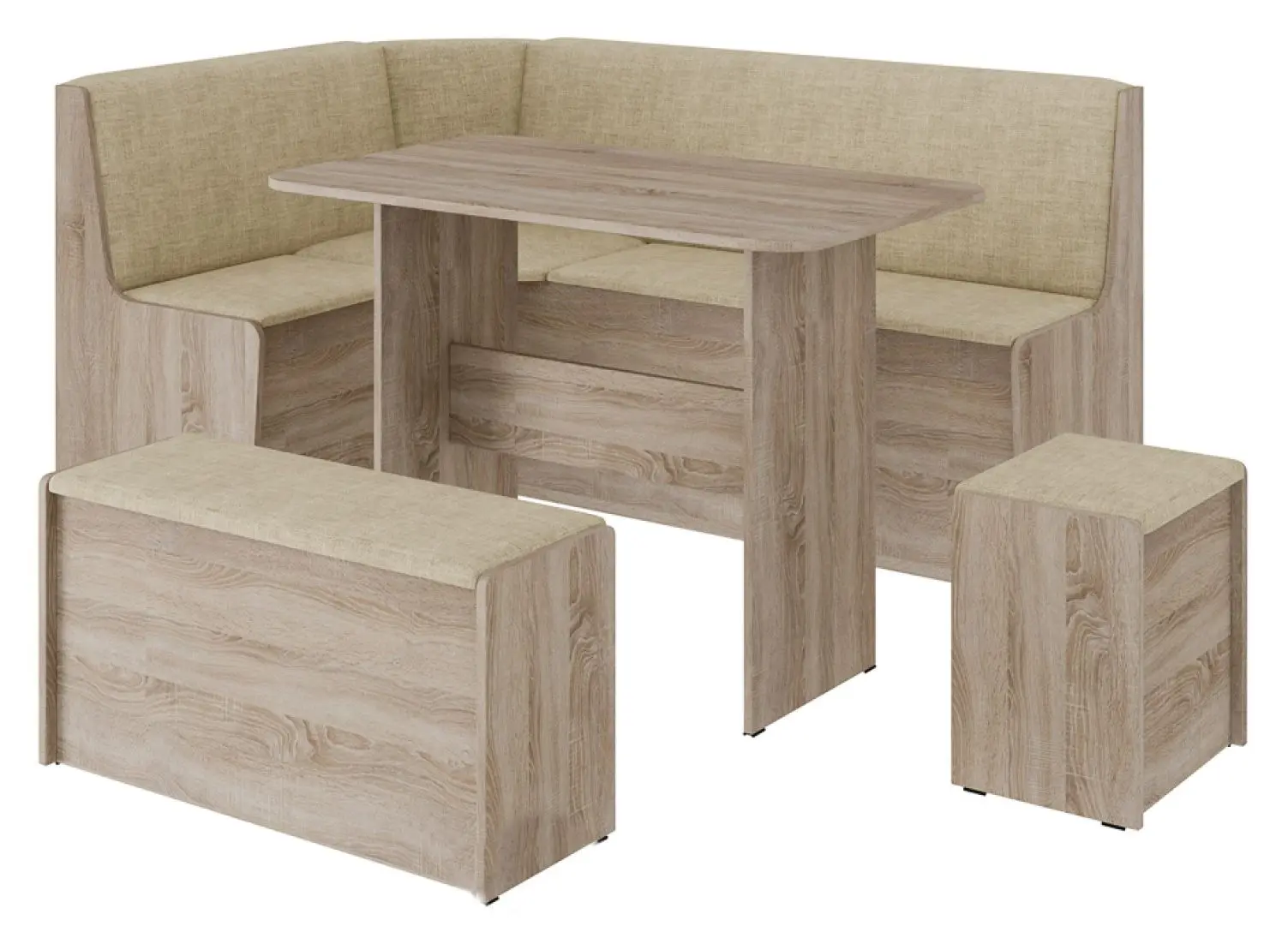 Кухонный уголок BonMebel Чикаго (Дуб Сонома/Бежевый)