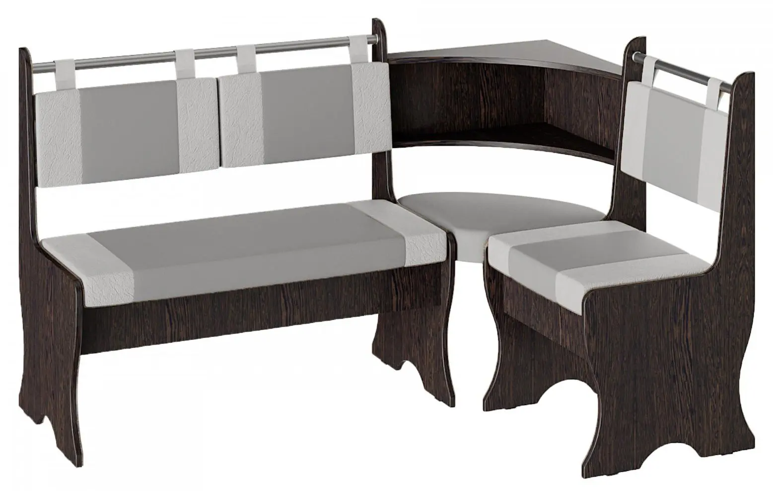 Кухонный уголок BonMebel Дельта (Венге/Серый/Белый)