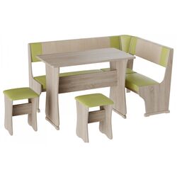 Кухонный уголок BonMebel Гамма Тип 1 (Дуб Молочный/Фисташковый/Бежевый)