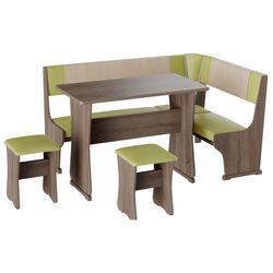 Кухонный уголок BonMebel Гамма Тип 1 (Дуб Сонома Трюфель/Фисташковый/Бежевый)