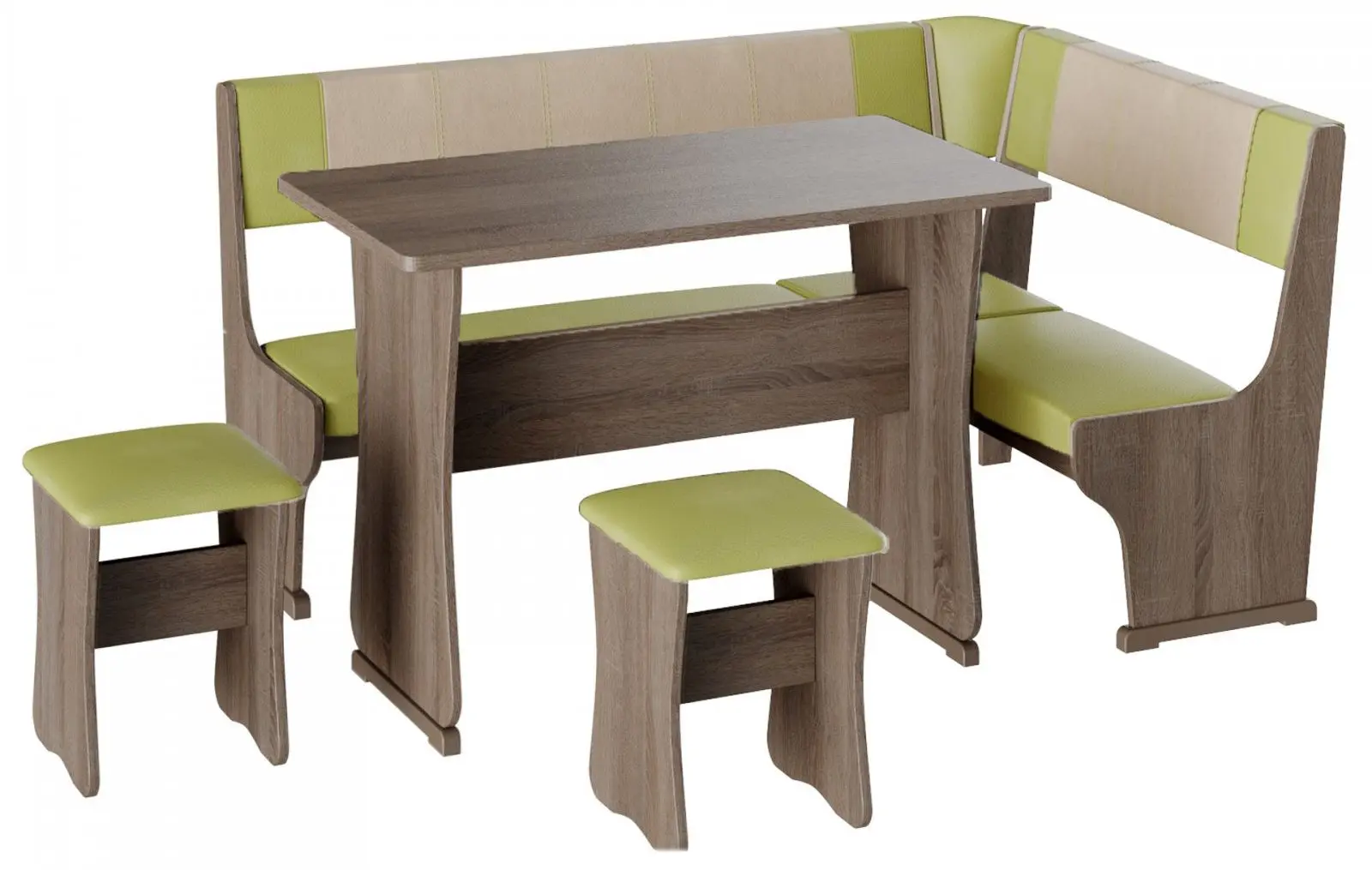 Кухонный уголок BonMebel Гамма Тип 1 (Дуб Сонома Трюфель/Фисташковый/Бежевый)