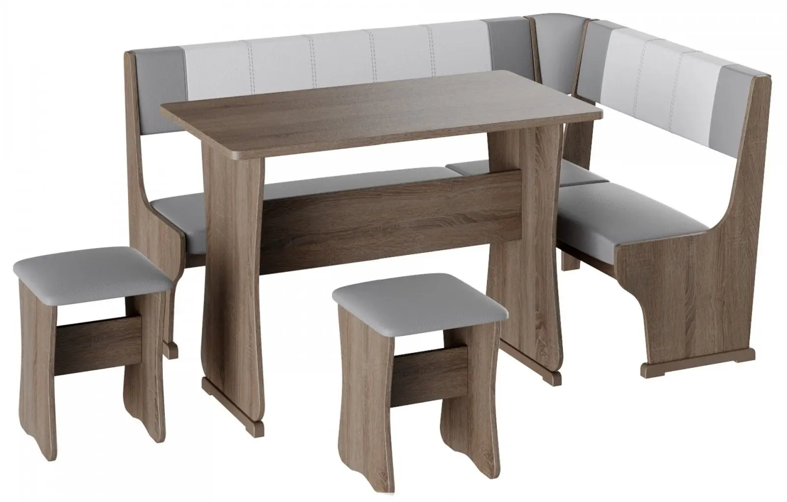 Кухонный уголок BonMebel Гамма Тип 1 (Дуб Сонома Трюфель/Серый/Белый)