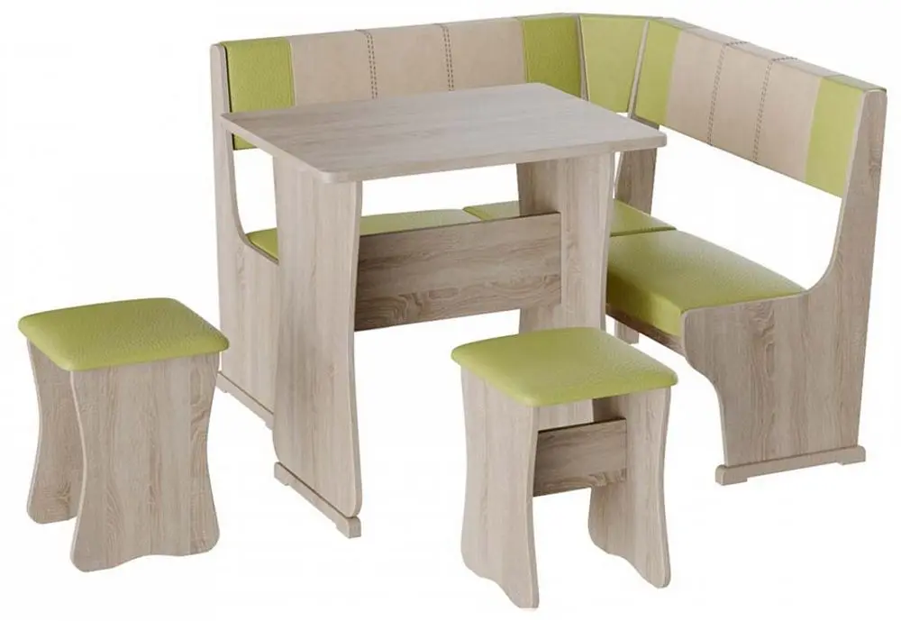 Coltar de bucatarie BonMebel Gamma Tip 1 Mini (Milk Oak/Pistachio/Beige)