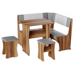 Кухонный уголок BonMebel Гамма Тип 1 Мини (Дуб Сонома/Серый/Белый)