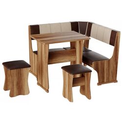 Кухонный уголок BonMebel Гамма Тип 1 Мини (Дуб Сонома/Шоколадный/Бежевый)