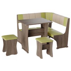 Кухонный уголок BonMebel Гамма Тип 1 Мини (Дуб Сонома Трюфель/Фисташковый/Бежевый)