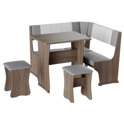 Кухонный уголок BonMebel Гамма Тип 1 Мини (Дуб Сонома Трюфель/Серый/Белый)