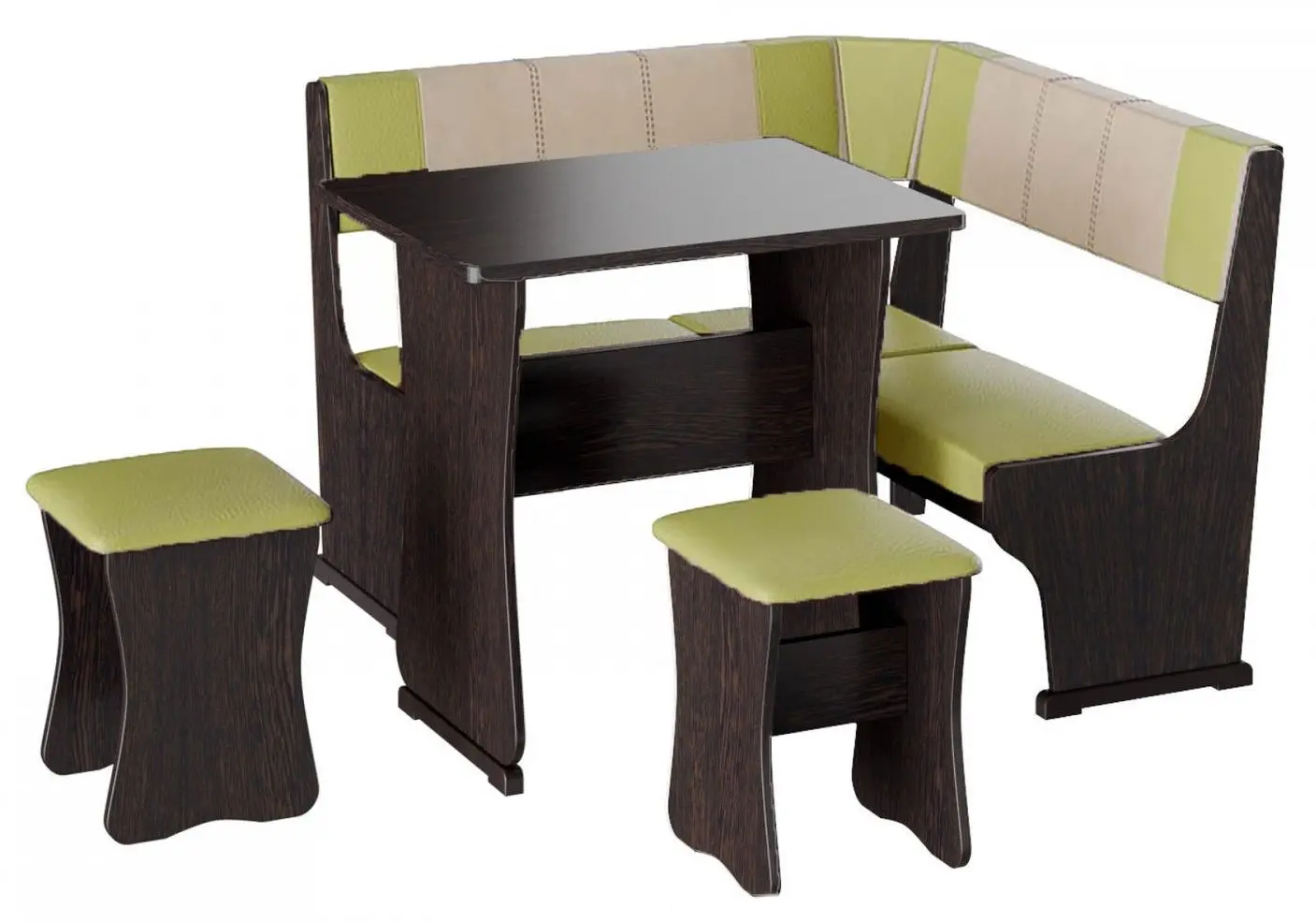 Кухонный уголок BonMebel Гамма Тип 1 Мини (Венге/Фисташковый/Бежевый)