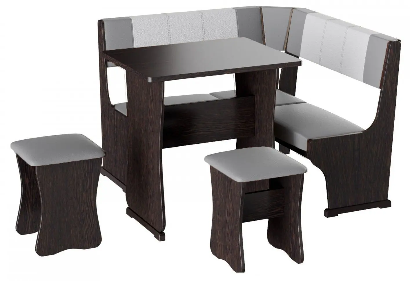 Кухонный уголок BonMebel Гамма Тип 1 Мини (Венге/Серый/Белый)