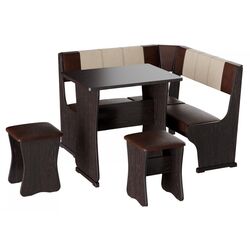 Кухонный уголок BonMebel Гамма Тип 1 Мини (Венге/Шоколадный/Бежевый)