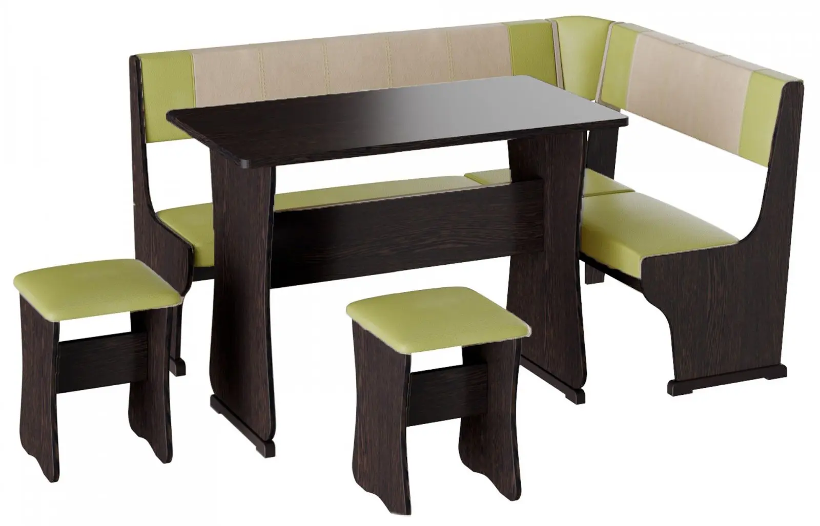 Кухонный уголок BonMebel Гамма Тип 1 (Венге/Фисташковый/Бежевый)