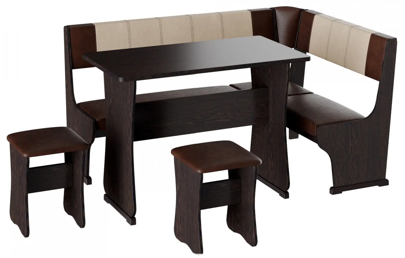 Кухонный уголок BonMebel Гамма Тип 1 (Венге/Шоколадный/Бежевый)