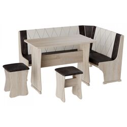 Кухонный уголок BonMebel Гамма Тип 2 (Дуб Молочный/Шоколадный/Бежевый)