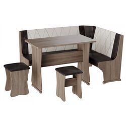 Кухонный уголок BonMebel Гамма Тип 2 (Дуб Сонома Трюфель/Шоколадный/Бежевый)