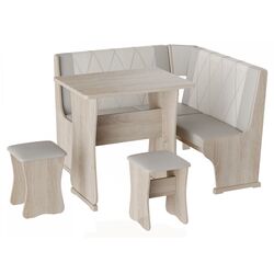 Кухонный уголок BonMebel Гамма Тип 2 Мини (Дуб Молочный/Серый/Белый)