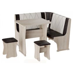 Кухонный уголок BonMebel Гамма Тип 2 Мини (Дуб Молочный/Шоколадный/Бежевый)