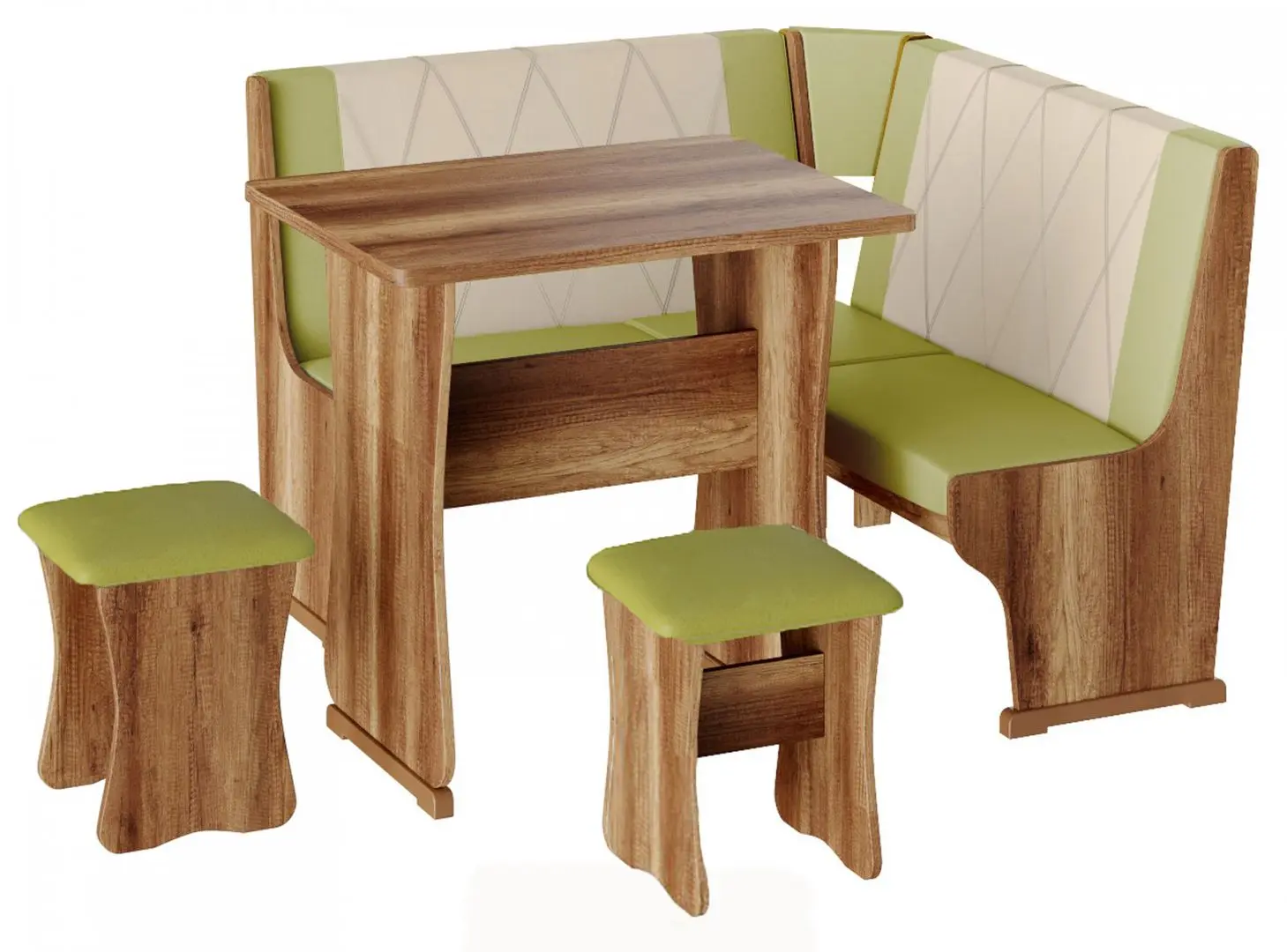 Кухонный уголок BonMebel Гамма Тип 2 Мини (Дуб Сонома/Фисташковый/Бежевый)