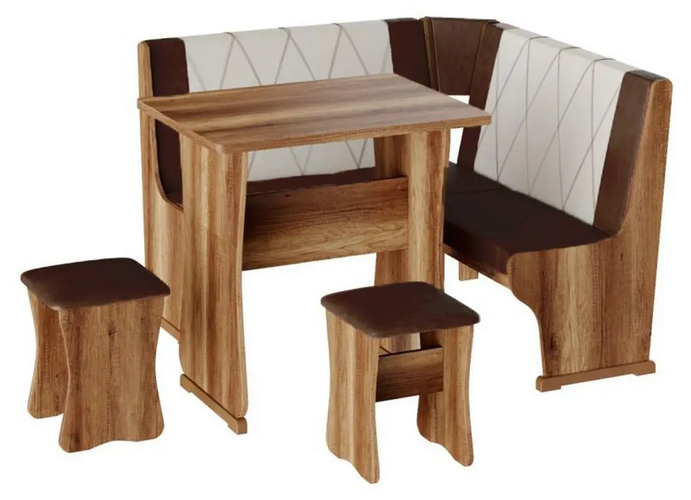 Кухонный уголок BonMebel Гамма Тип 2 Мини (Дуб Сонома/Шоколадный/Бежевый)