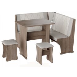 Кухонный уголок BonMebel Гамма Тип 2 Мини (Дуб Сонома Трюфель/Серый/Белый)