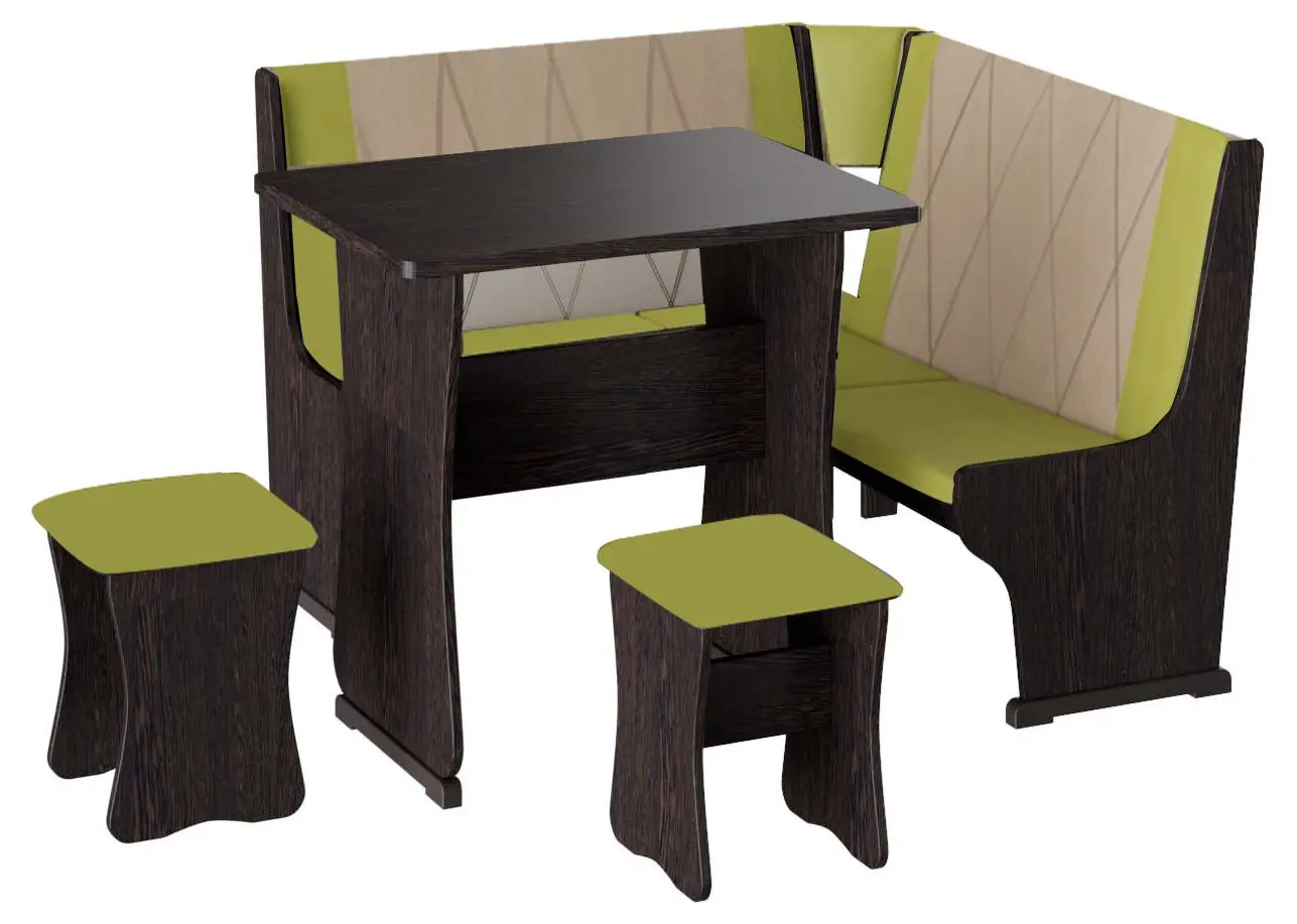 Кухонный уголок BonMebel Гамма Тип 2 Мини (Венге/Фисташковый/Бежевый)