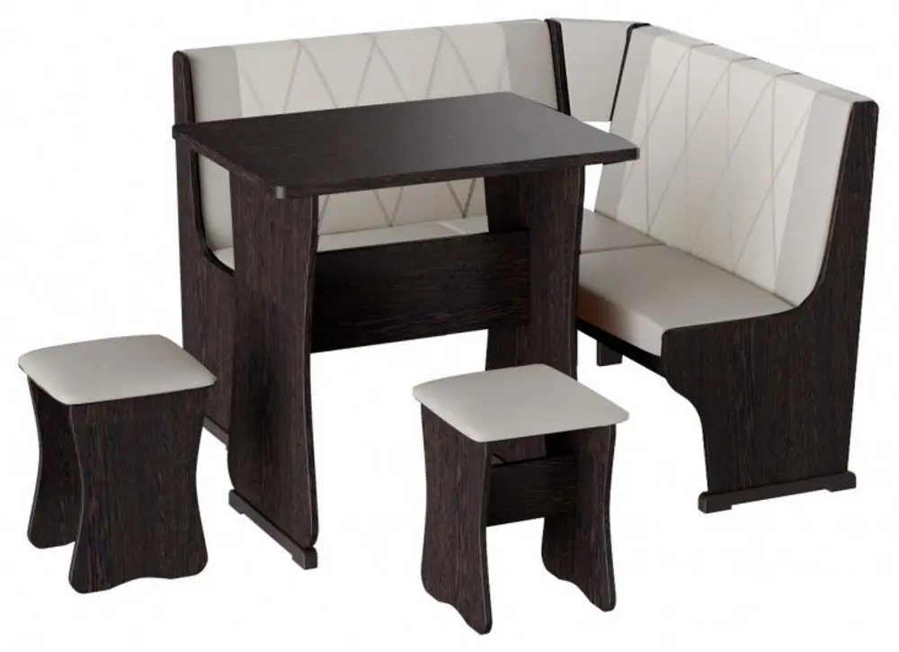 Coltar de bucatarie BonMebel Gamma Tip 2 Mini (Wenge/Grey/White)