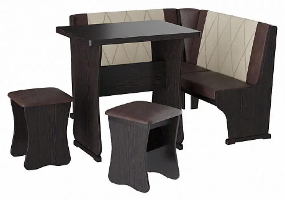 Кухонный уголок BonMebel Гамма Тип 2 Мини (Венге/Шоколадный/Бежевый)