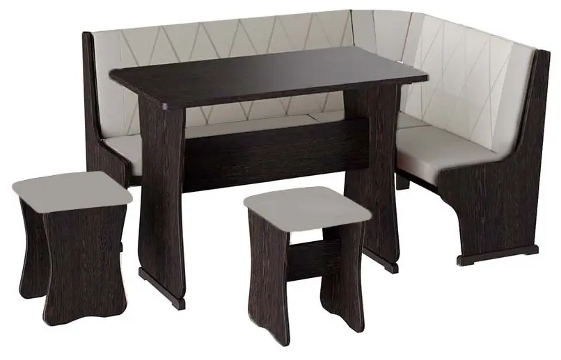 Кухонный уголок BonMebel Гамма Тип 2 (Венге/Серый/Белый)